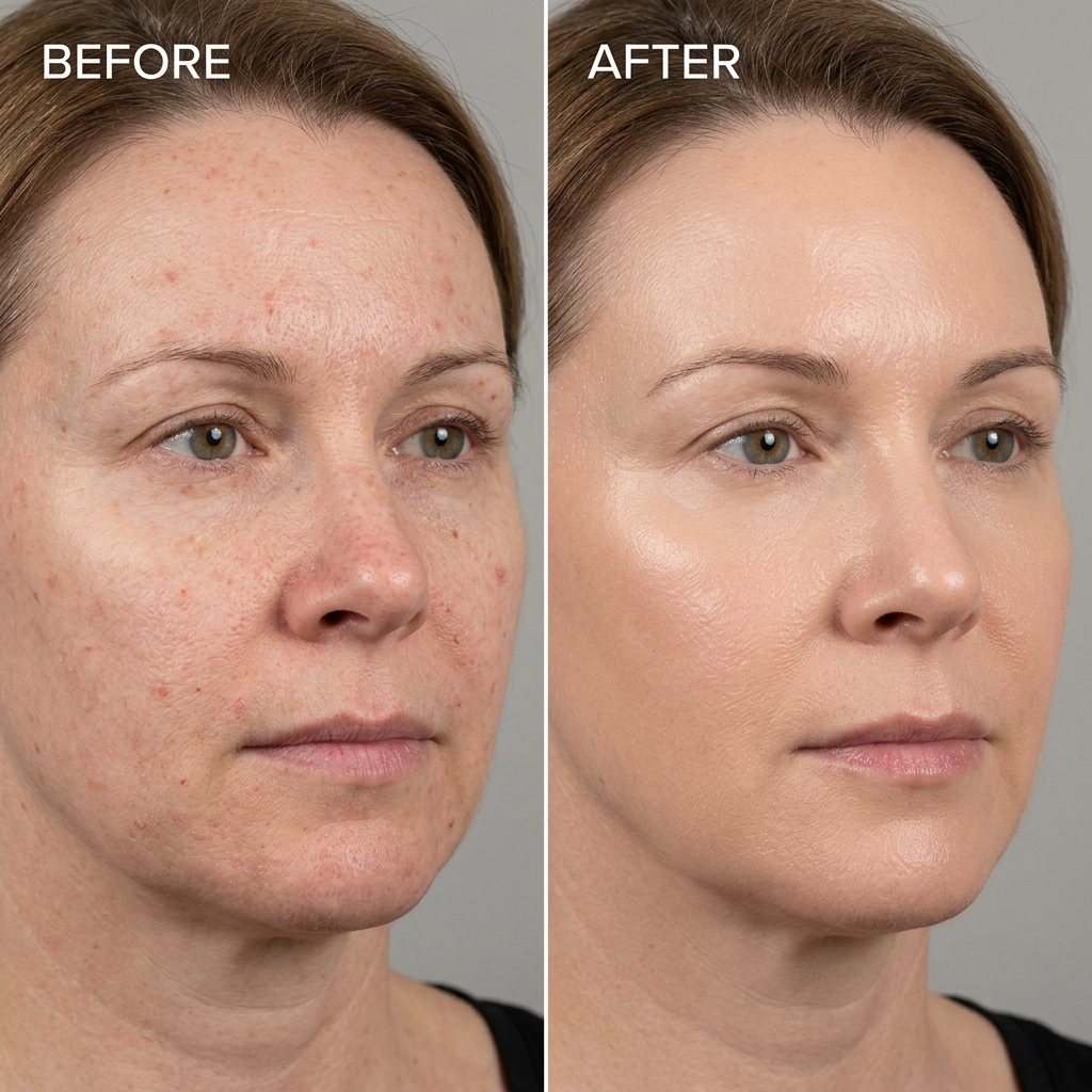 Resultado de tratamento de limpeza de pele — antes e depois